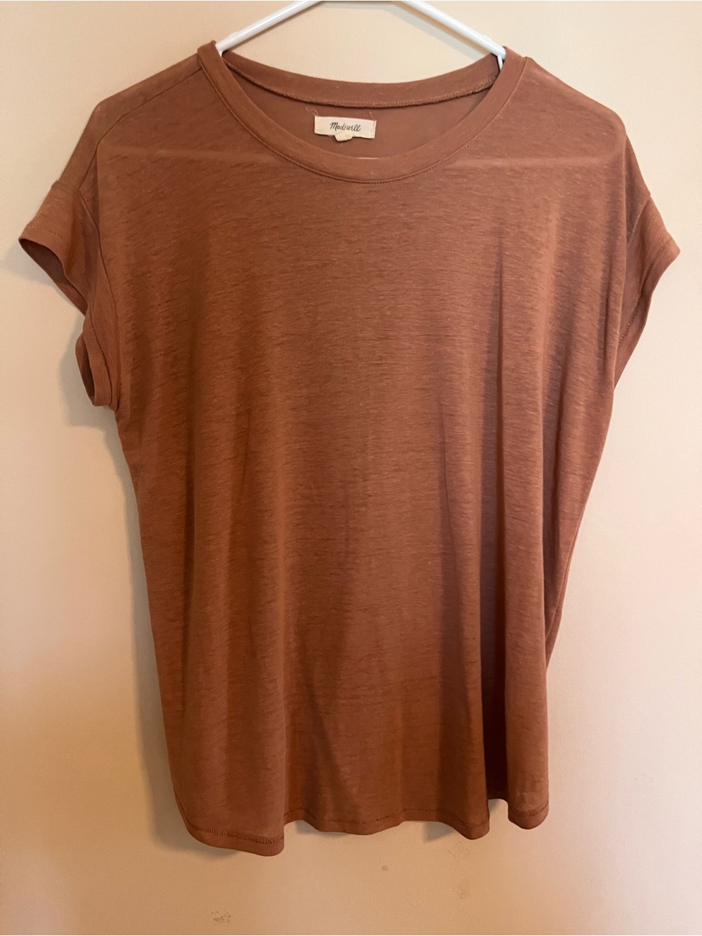 Madewell Asbury Tee Linen Blend Short Sleeve Small